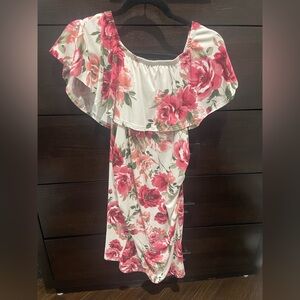 Floral Off-Shoulder Midi Dress